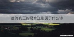 唐骆宾王的易水送别属于什么诗