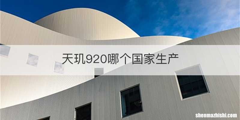 天玑920哪个国家生产