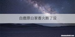 白鹿原白家香火断了没