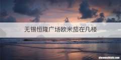无锡恒隆广场欧米茄在几楼
