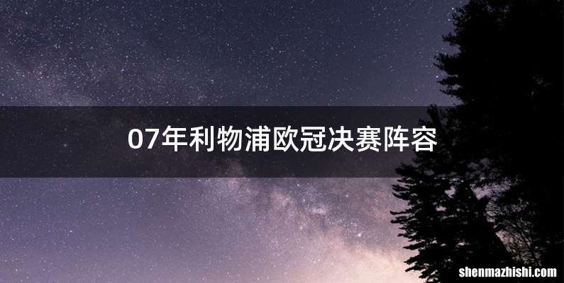 07年利物浦欧冠决赛阵容