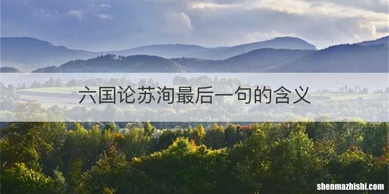 六国论苏洵最后一句的含义