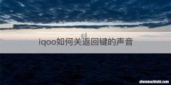 iqoo如何关返回键的声音