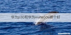 华为p30和华为mate50e哪个好
