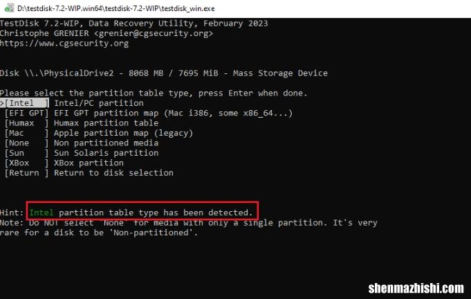 使用TestDisk从格式化的U盘中恢复文件