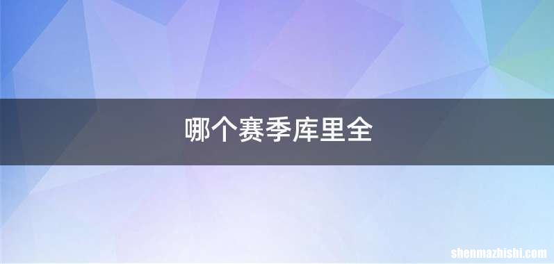 哪个赛季库里全
