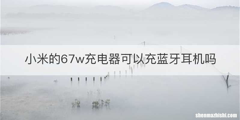 小米的67w充电器可以充蓝牙耳机吗