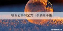 聊斋志异阿宝为什么要断手指