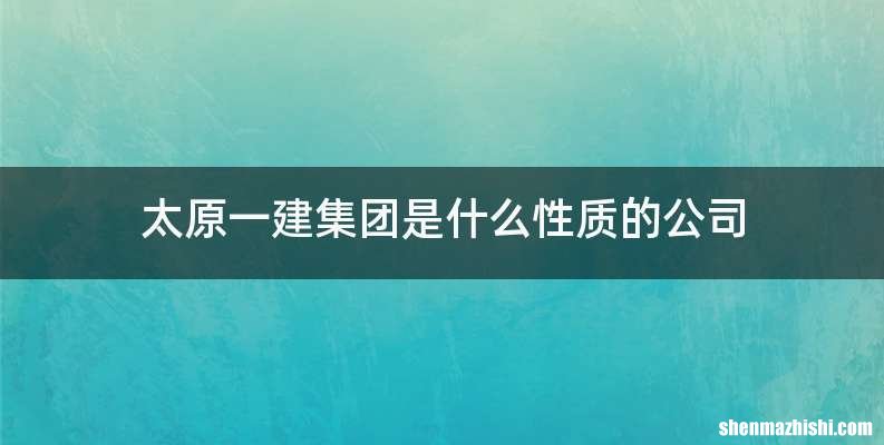 太原一建集团是什么性质的公司