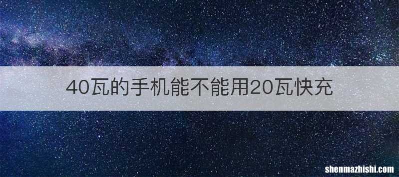 40瓦的手机能不能用20瓦快充