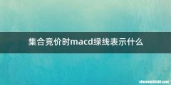 集合竞价时macd绿线表示什么