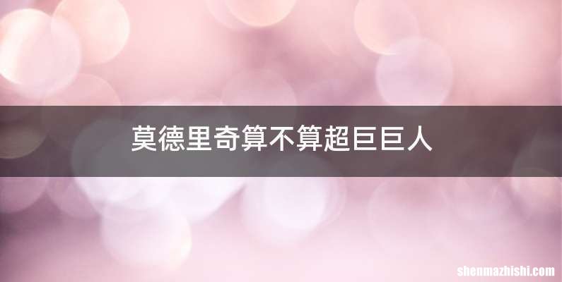 莫德里奇算不算超巨巨人