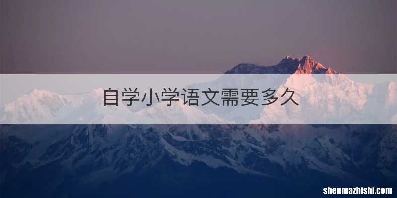 自学小学语文需要多久