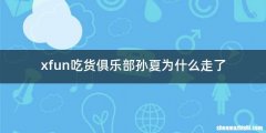 xfun吃货俱乐部孙夏为什么走了