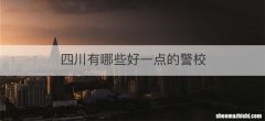 四川有哪些好一点的警校