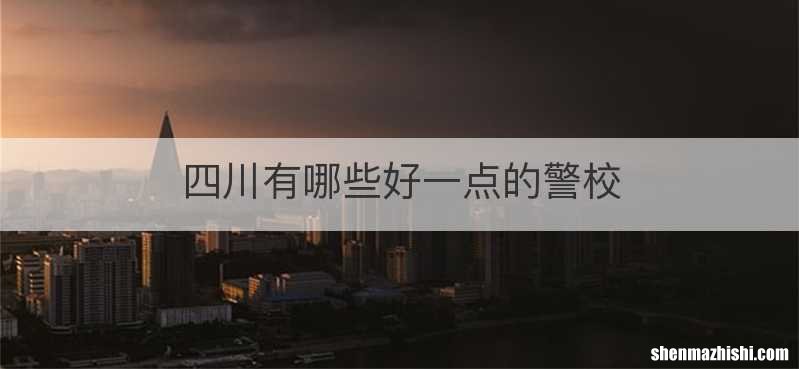 四川有哪些好一点的警校