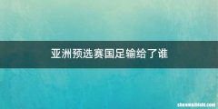 亚洲预选赛国足输给了谁