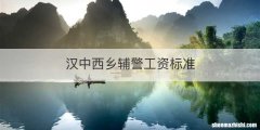汉中西乡辅警工资标准