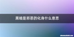 黑暗是邪恶的化身什么意思