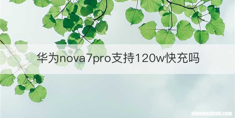 华为nova7pro支持120w快充吗