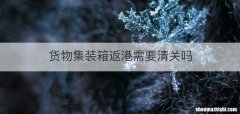 货物集装箱返港需要清关吗