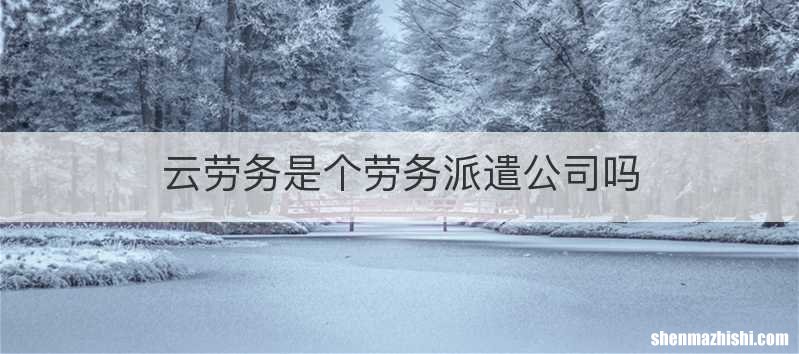 云劳务是个劳务派遣公司吗