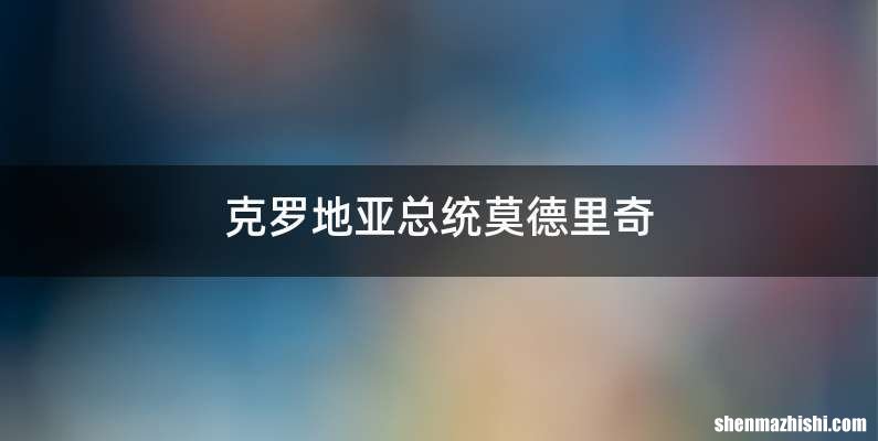 克罗地亚总统莫德里奇