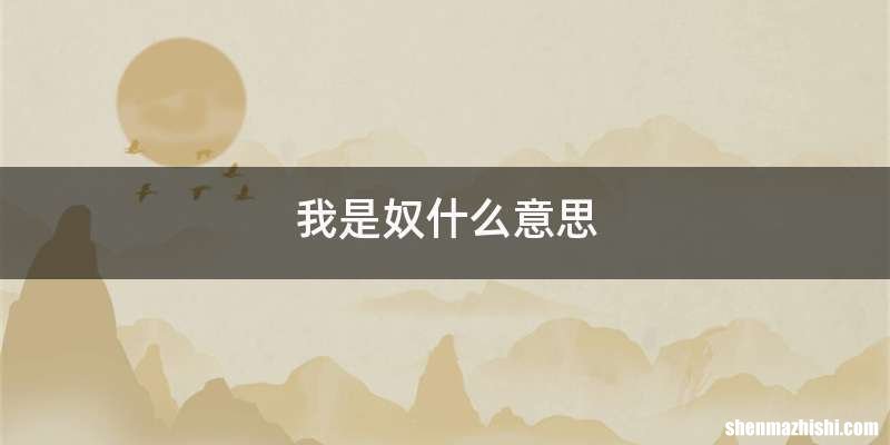 我是奴什么意思