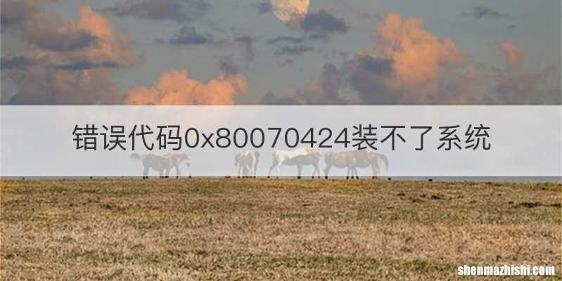 错误代码0x80070424装不了系统