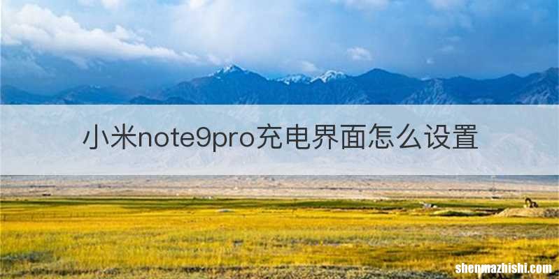 小米note9pro充电界面怎么设置