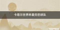 卡塔尔世界杯最穷的球队