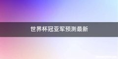 世界杯冠亚军预测最新