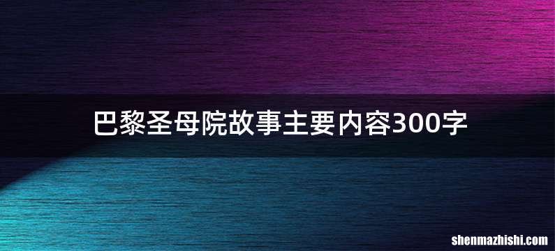 巴黎圣母院故事主要内容300字