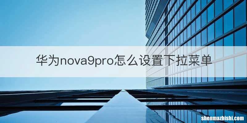 华为nova9pro怎么设置下拉菜单