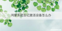鸿蒙系统忘记激活设备怎么办