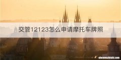 交管12123怎么申请摩托车牌照