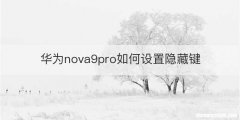 华为nova9pro如何设置隐藏键