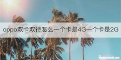 oppo双卡双待怎么一个卡是4G一个卡是2G