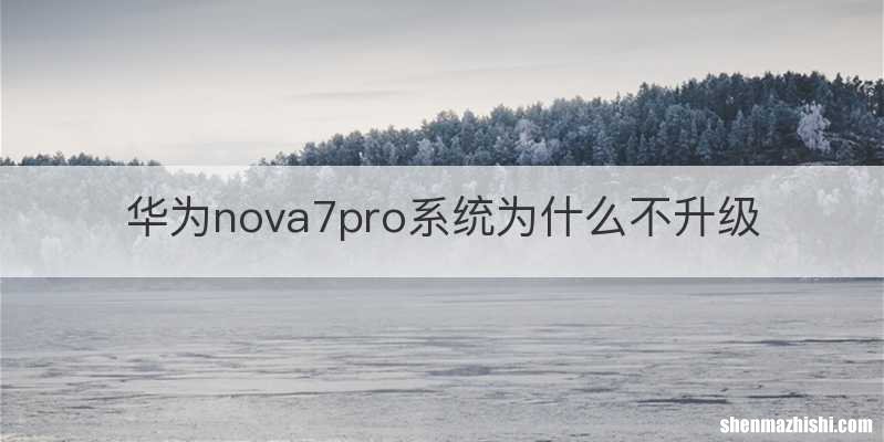 华为nova7pro系统为什么不升级