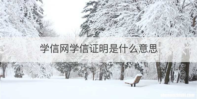 学信网学信证明是什么意思