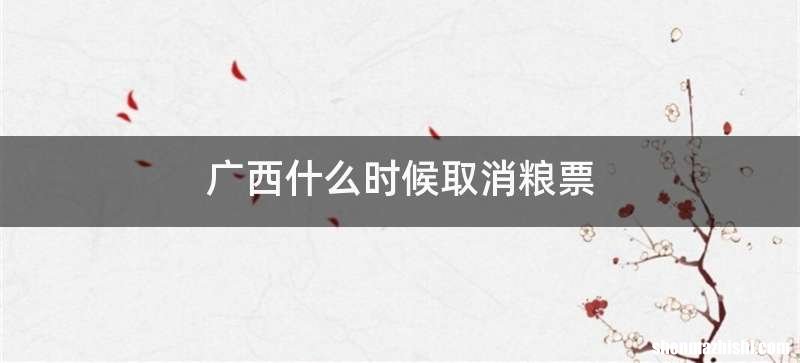 广西什么时候取消粮票