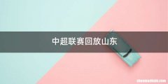 中超联赛回放山东