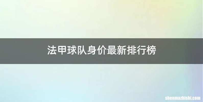 法甲球队身价最新排行榜