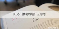 阳光不撒弱城墙什么意思