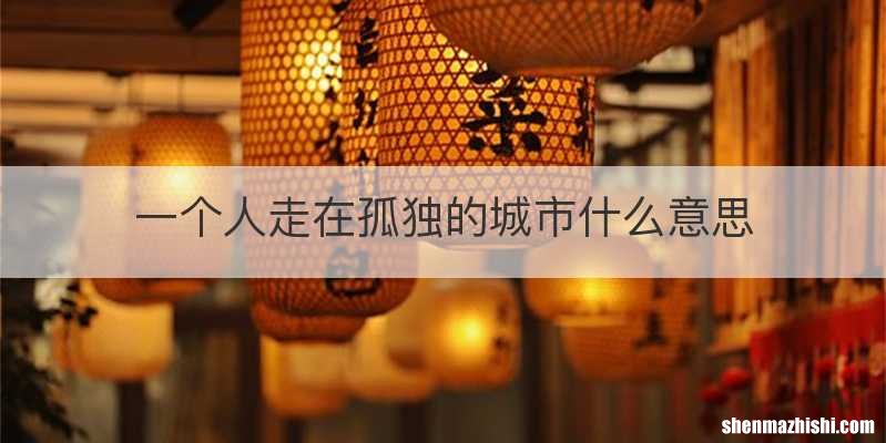 一个人走在孤独的城市什么意思