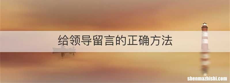 给领导留言的正确方法