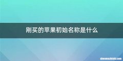 刚买的苹果初始名称是什么