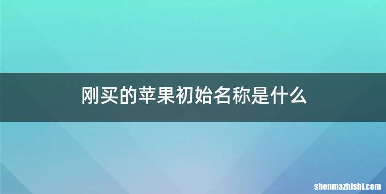 刚买的苹果初始名称是什么
