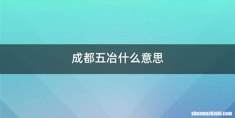 成都五冶什么意思