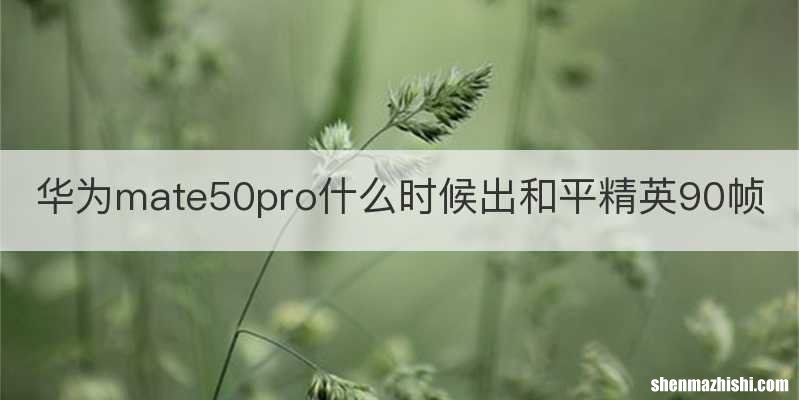 华为mate50pro什么时候出和平精英90帧